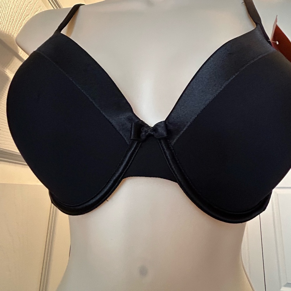 NWT 38D Warners Satin Tuxedo Underwire Bra - Picture 5 of 5